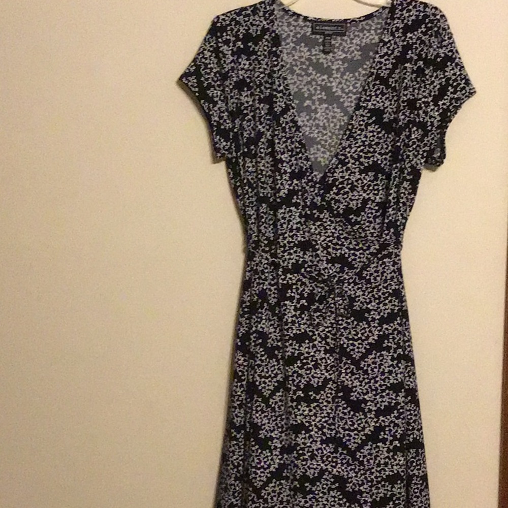 Elementz Petite Medium Navy Printed Dress.